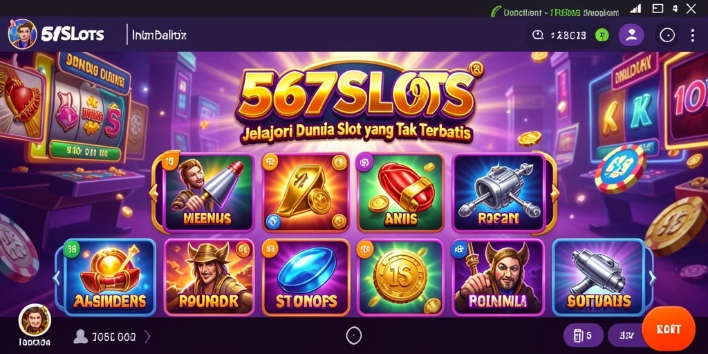 Tampilan gameplay 567SLOTS yang penuh warna dan mengasyikkan.