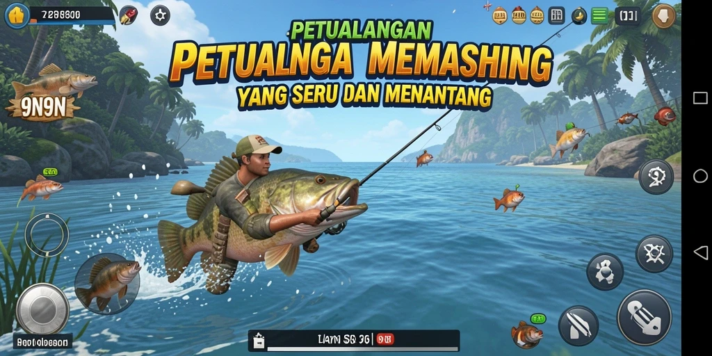 Tangkapan ikan yang beragam dalam permainan Fishing 9N9N.