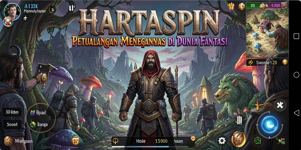Screenshot dari gameplay HARTASPIN yang menampilkan petualangan seru.