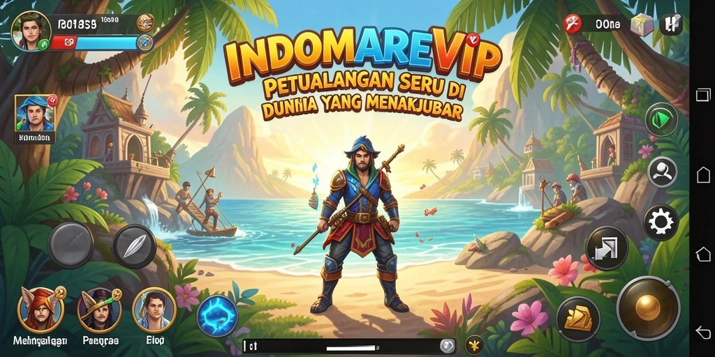 Tampilan gameplay INDOMAREVIP yang penuh aksi dan petualangan.