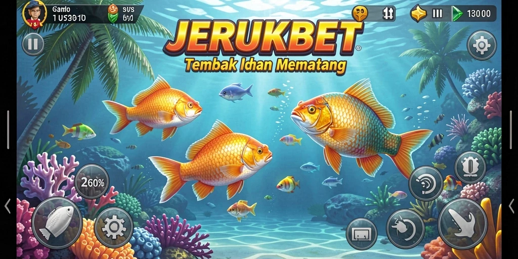 Tangkapan gambar gameplay seru dari JERUKBET, game Tembak Ikan yang menantang.