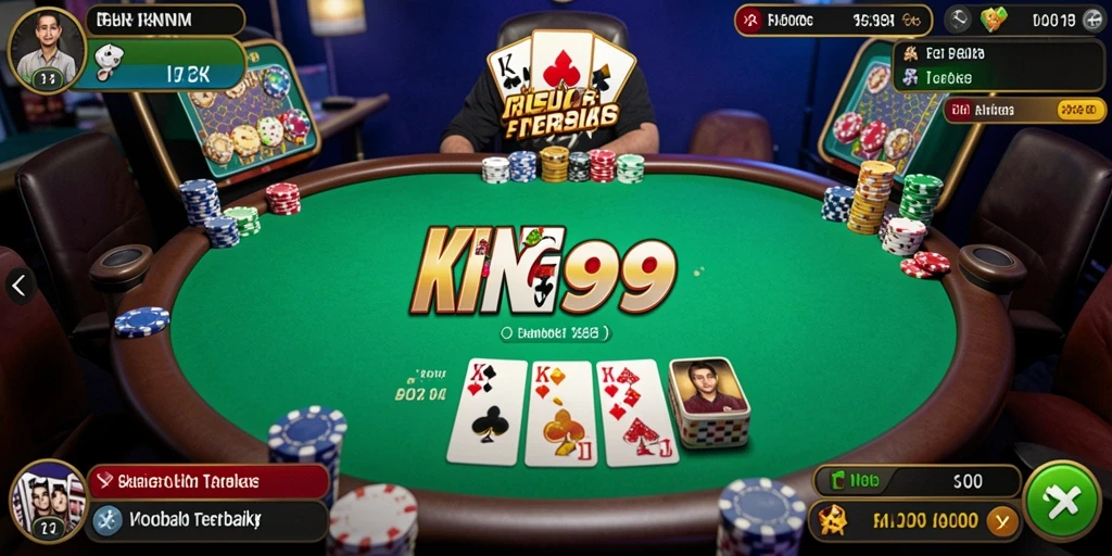 Gambaran menarik gameplay Poker di KING999 yang mendebarkan.
