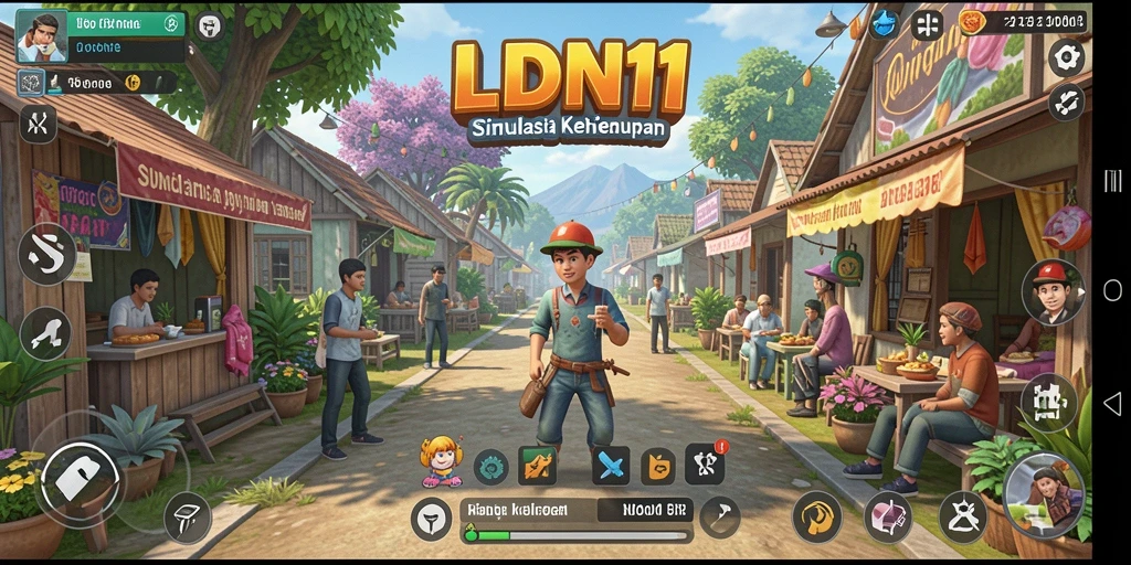 Tampilan gameplay LDN11 yang menarik dan penuh warna.