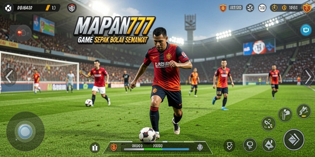 Tampilan aksi intens dalam permainan sepak bola MAPAN777.