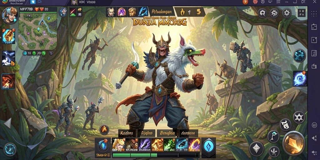 Screenshot gameplay menampilkan aksi seru dalam pertandingan MMORPG.