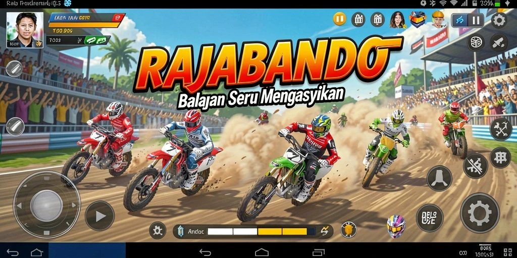 Gameplay seru RAJABANDOT dengan mobil balap yang cepat dan lintasan menantang.