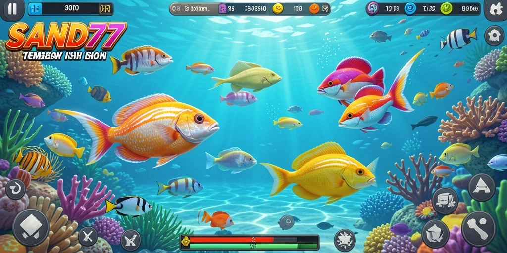 Tampilan gameplay Tembak Ikan yang penuh warna dan seru.